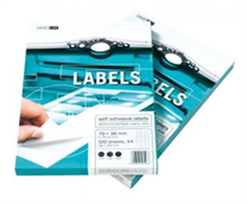 Papírové etikety bílé formát A4; perforace 52 etiket 52,5 x 21,2